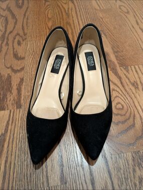 Jones New York Black Suede Pointed-Toe Pumps